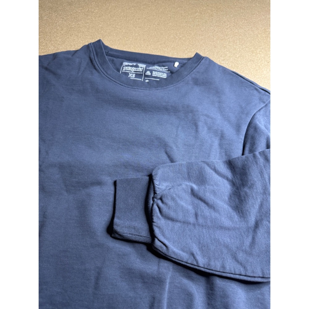 Patagonia Organic Cotton Crewneck Sweatshirt Blue XS Regenerative Pilot Cotton - Picture 2 of 8